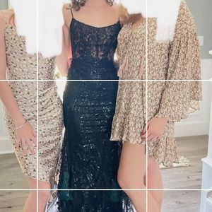 Black sparkle Sherri hill gown. Bought for $600 worn for two hours